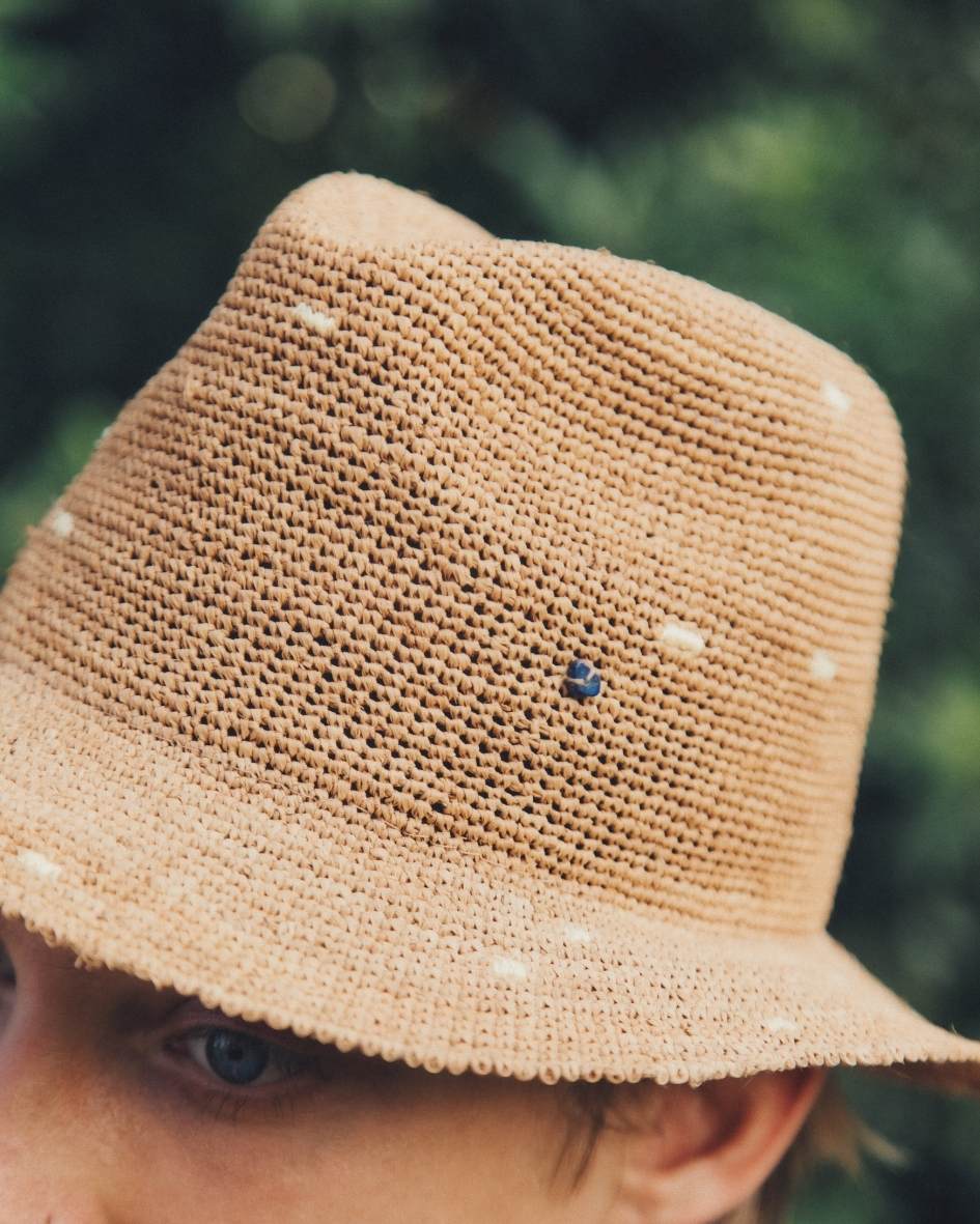 Hobo Rafia Crochet Tea Dye Yellow Stitch - Image 3